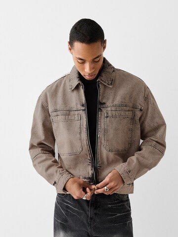 Bershka Between-season jacket in Brown: front