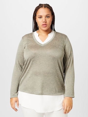 Fransa Curve Sweater 'REXAN' in Green: front