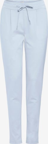 ICHI Bukser med lægfolder 'IHKate' i blå: forside