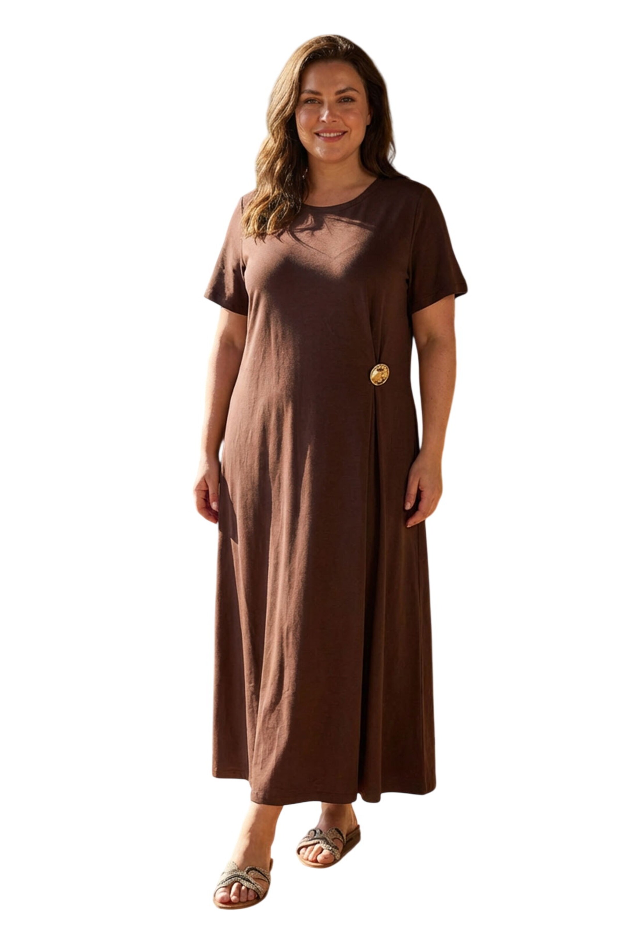 Stil Diva Jurk in Bruin: voorkant