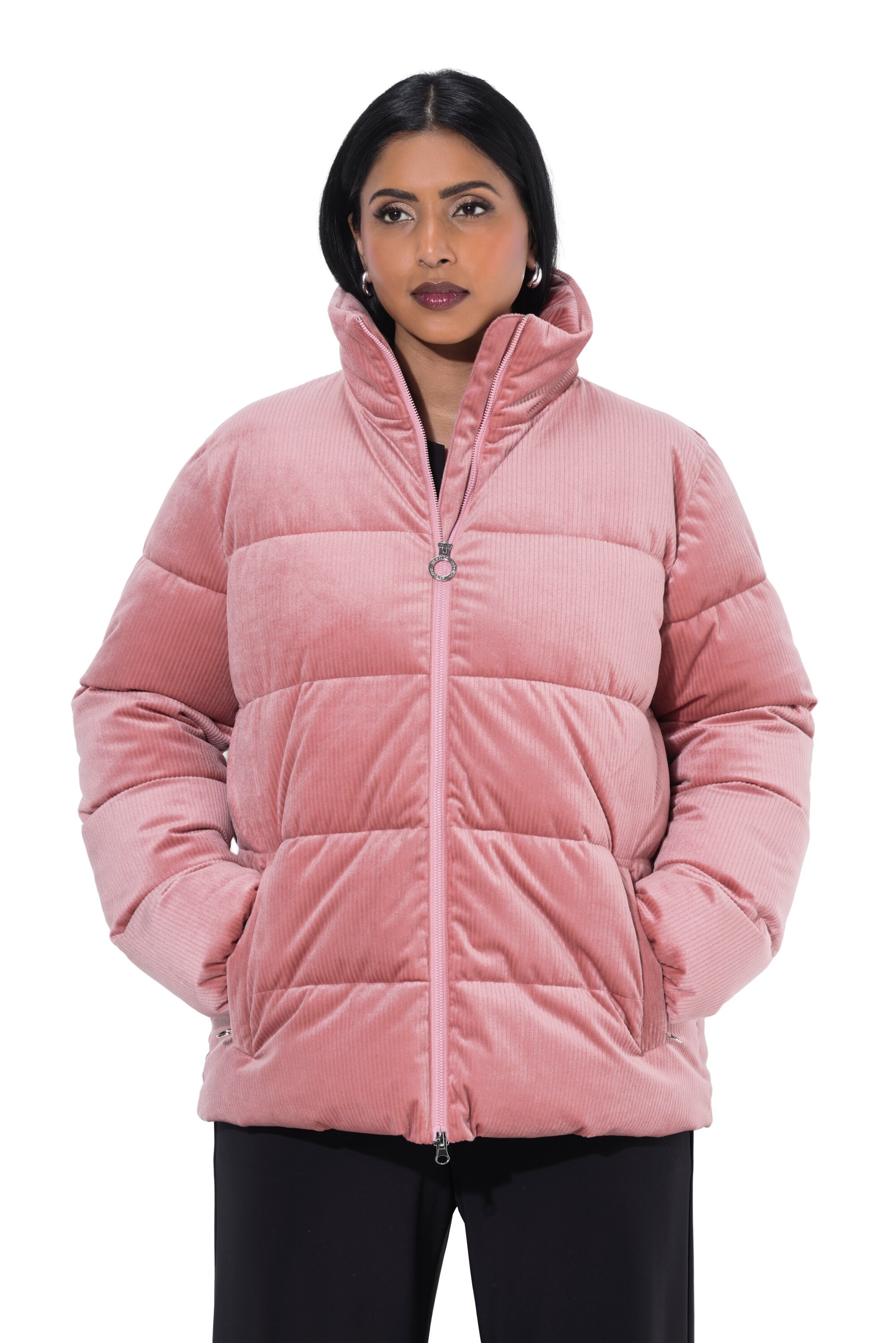 Ulla Popken Winterjas in Roze: voorkant