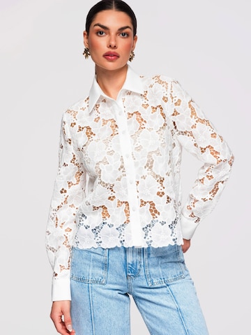 Ombre Bluse‌‌‌‌‌‌‌‌‌ in Weiß: Vorderseite
