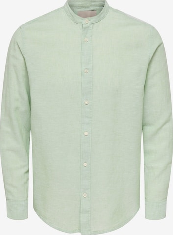 Coupe slim Chemise 'ONSCaiden' Only & Sons en vert : devant