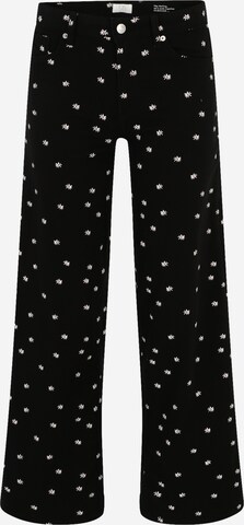 QS Wide leg Jeans i svart: framsida