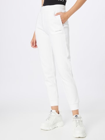 Calvin Klein Tapered Trousers in White: front