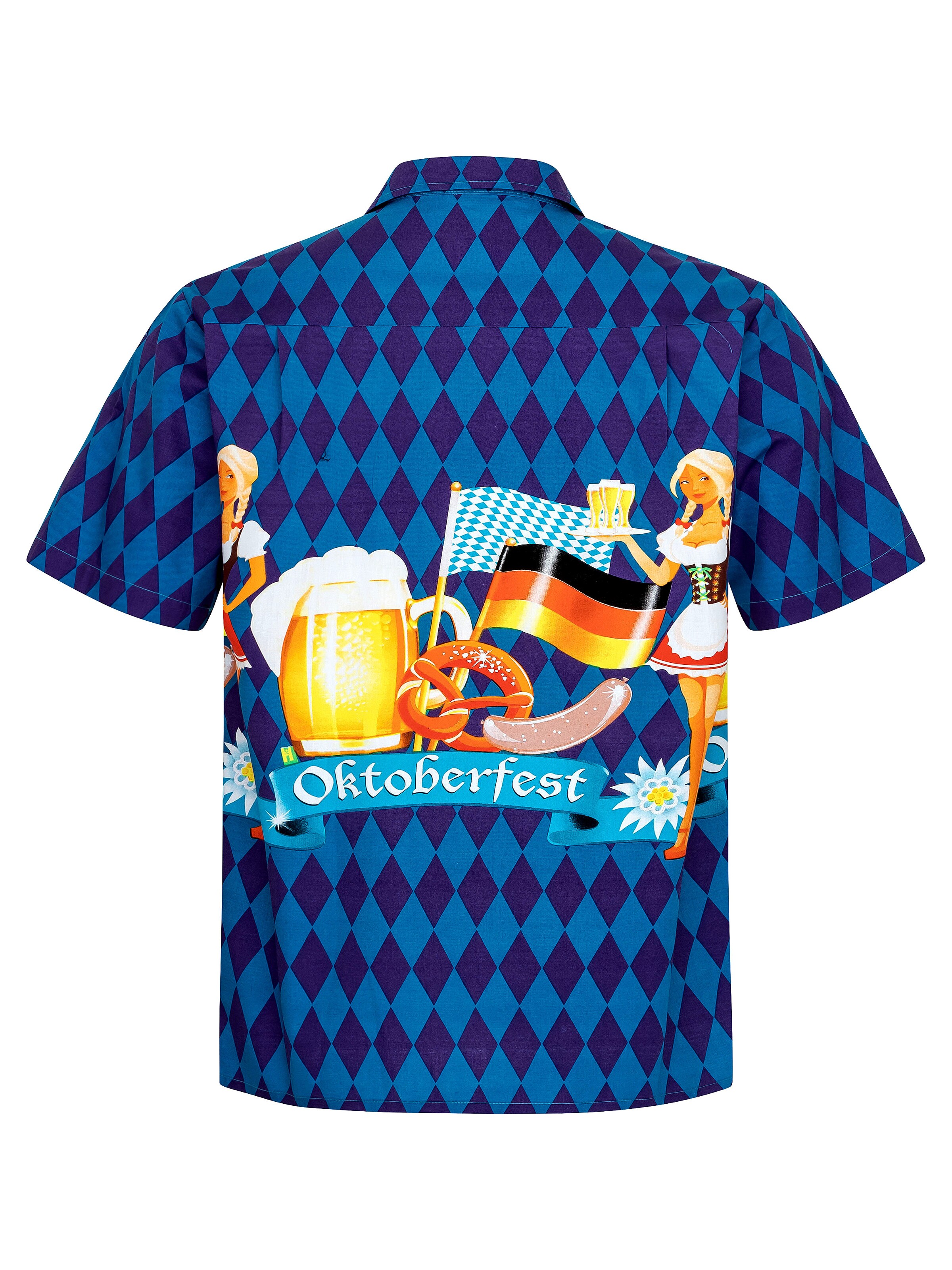 Hawaiihemdshop.de - Ajuste regular Camisa 'Hawaiihemd Oktoberfest' en azul
