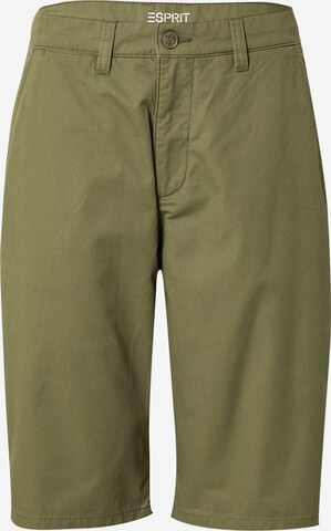 ESPRIT Regular Chino Pants in Green: front