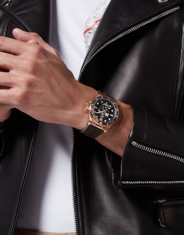 Philipp Plein Watches Analoog horloge 'THE $KULL DIVER' in Bruin