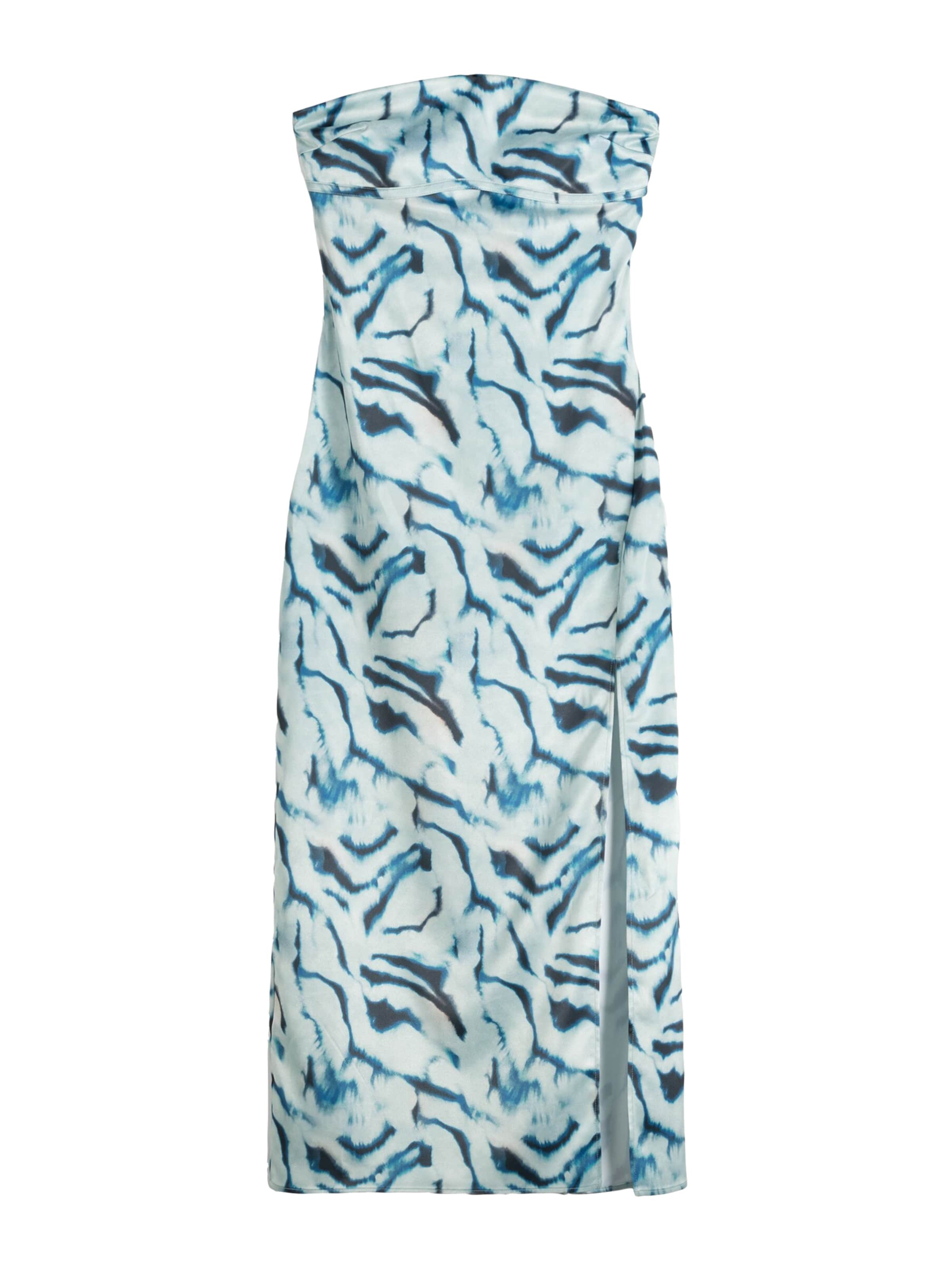 Bershka Рокля за коктейл в синьо: отпред