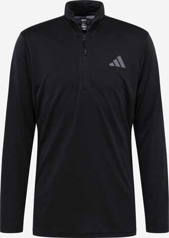 ADIDAS PERFORMANCE Функционална тениска 'Train Essentials Seasonal Long' в черно: отпред