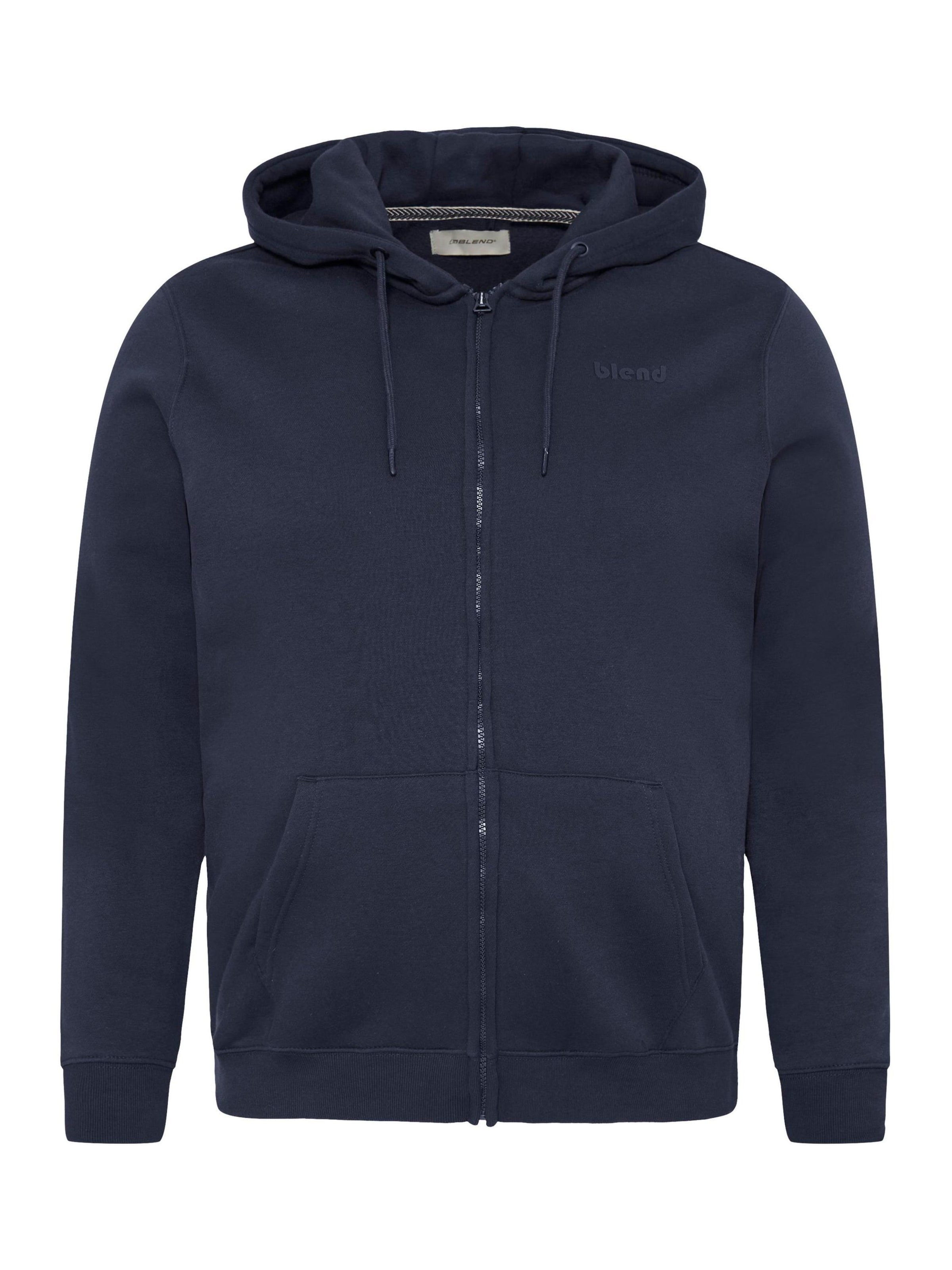 BLEND - Casaco em moletão ' BHDOWNTON FULLZIP ' em azul: frente