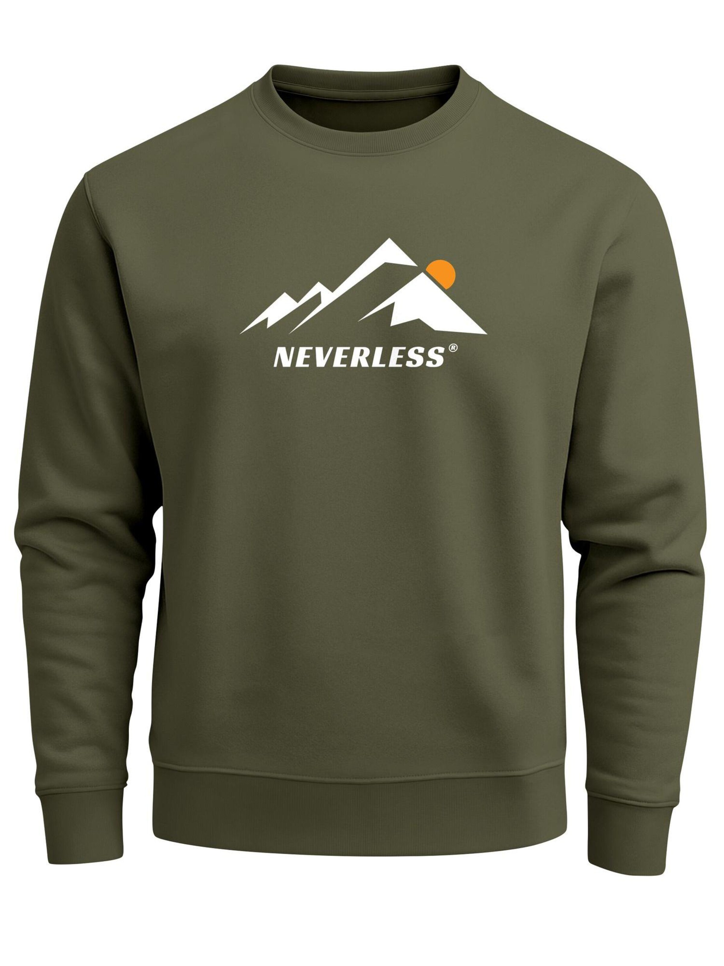 Neverless Sweatshirt 'Minimalistic Mountain'‌‌‌‌‌‌‌‌ in Grün: Vorderseite
