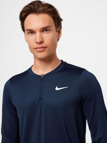 NIKE - Camisa funcionais 'Court Advantage' em azul