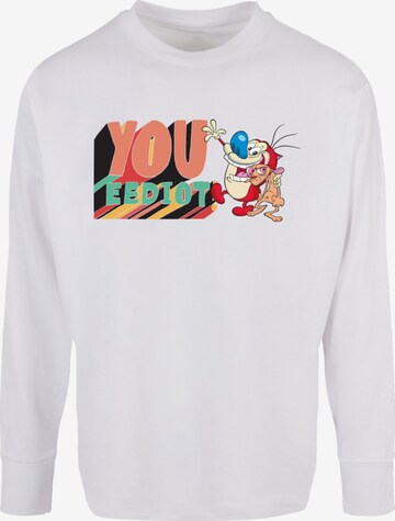 Merchcode Shirt 'Ren And Stimpy - You Eediot' in Wit: voorkant