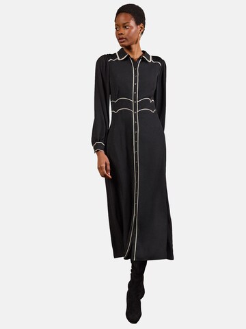 Robe-chemise love & roses en noir : devant