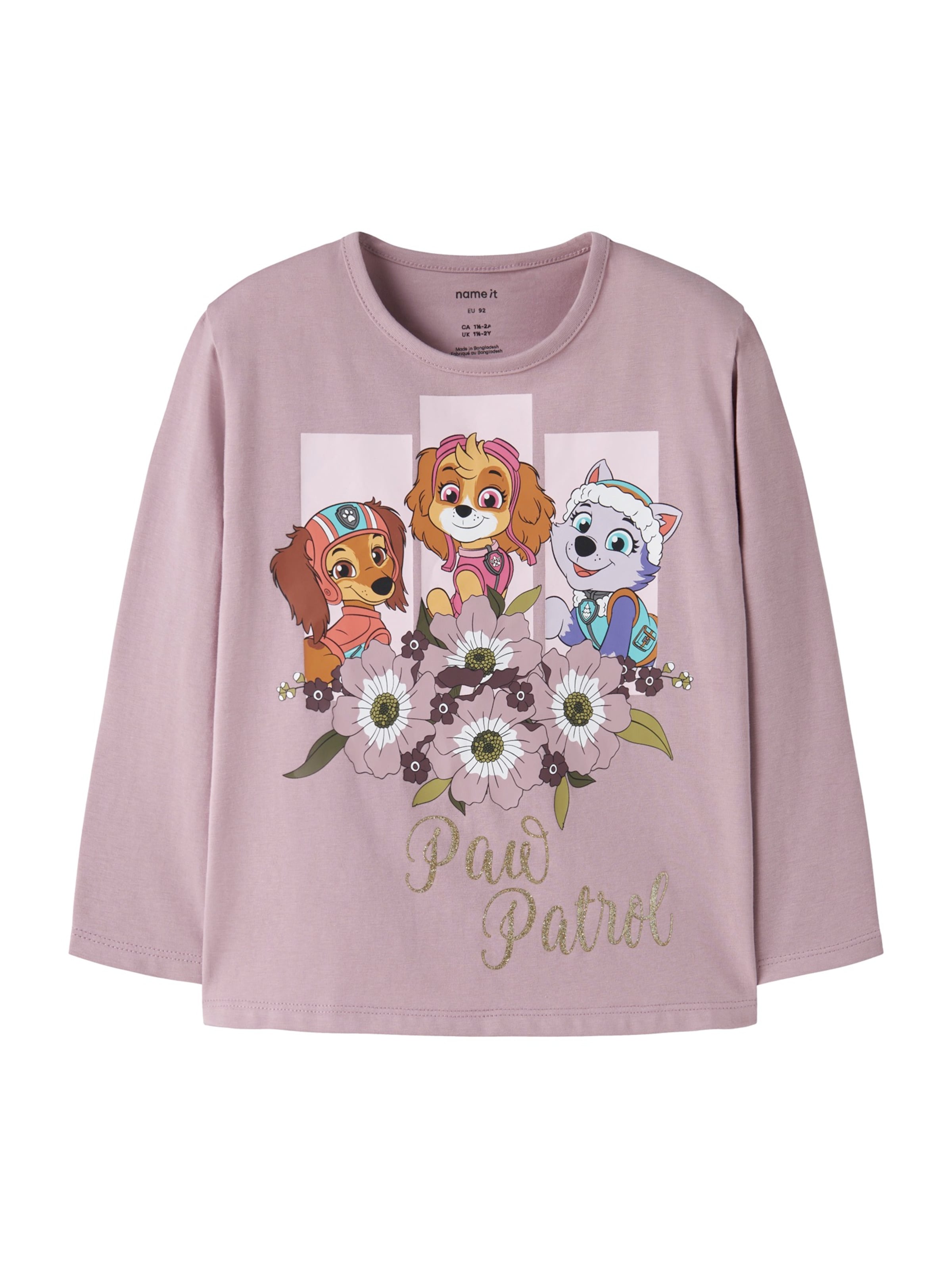 NAME IT Shirt 'NMFOSARA PAW' in Lila: Vorderseite