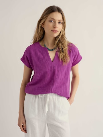 Seasalt Cornwall Bluse 'Landscape' i lilla: forside