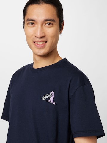 Cleptomanicx T-Shirt 'Dino' in Blau