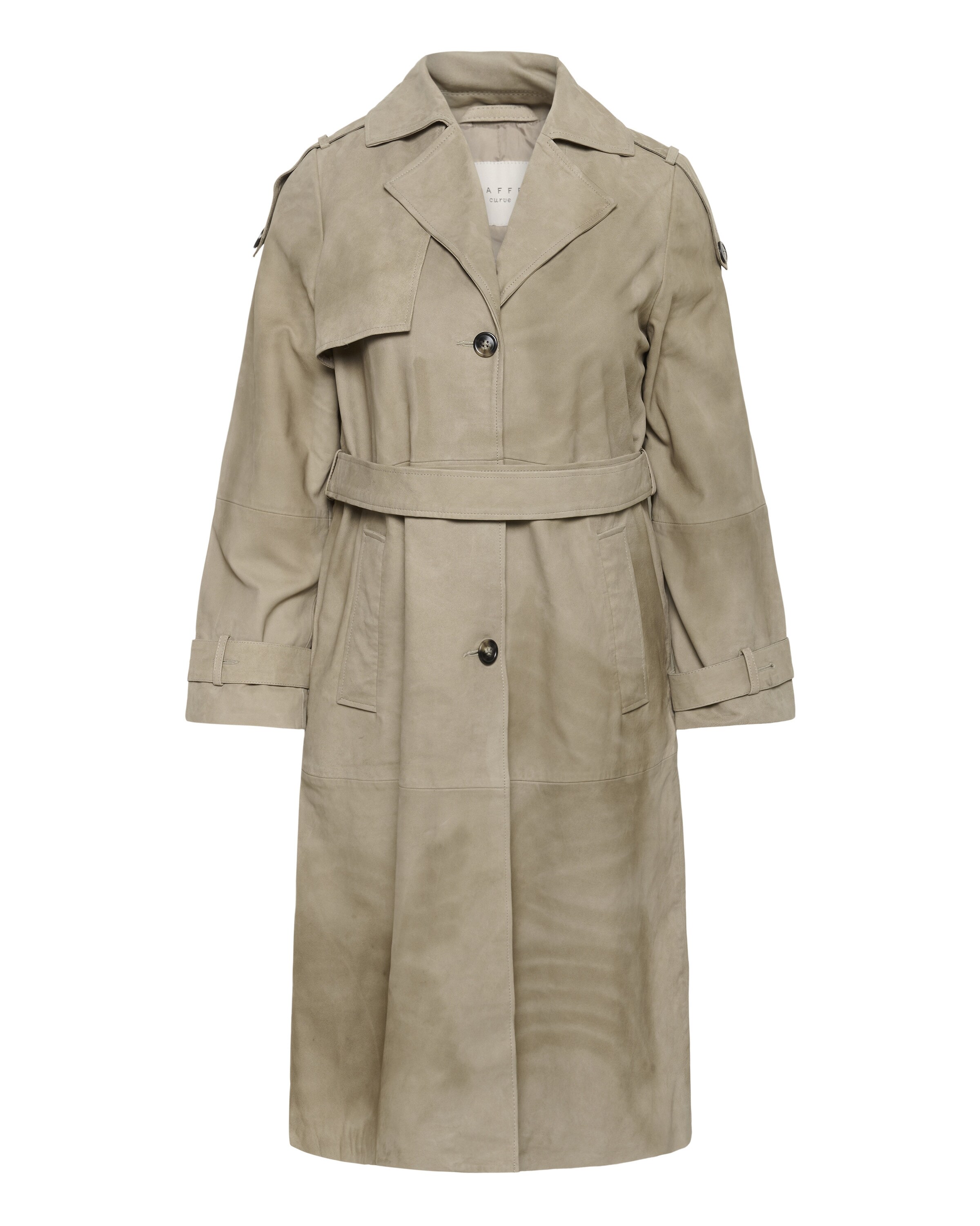 Manteau mi-saison 'Machel' KAFFE CURVE en beige : devant