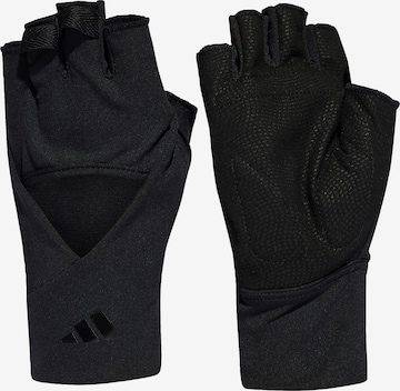 ADIDAS PERFORMANCE Athletic Gloves in Black: front