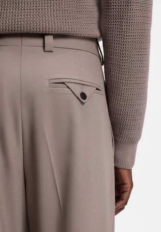 HUGO Slimfit Bandplooibroek 'Flips' in Beige