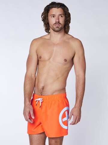 CHIEMSEE Athletic Swim Trunks in Orange: front