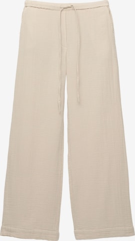 Pull&Bear Wide Leg Housut värissä beige: etupuoli