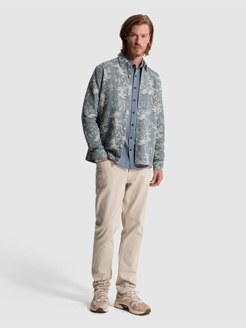 CAST IRON Regular Fit Skjorte 'Overshirt with jacquard pattern and button closure' i beige