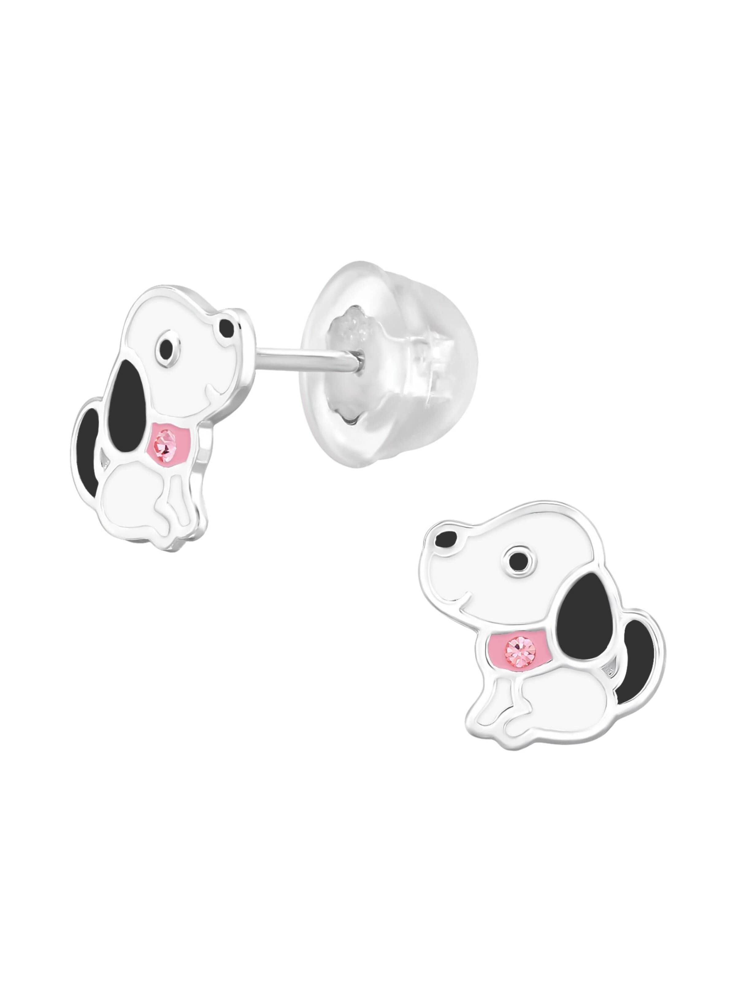 Maxte Boucles d'oreilles en 8 mm en blanc, Vue avec produit