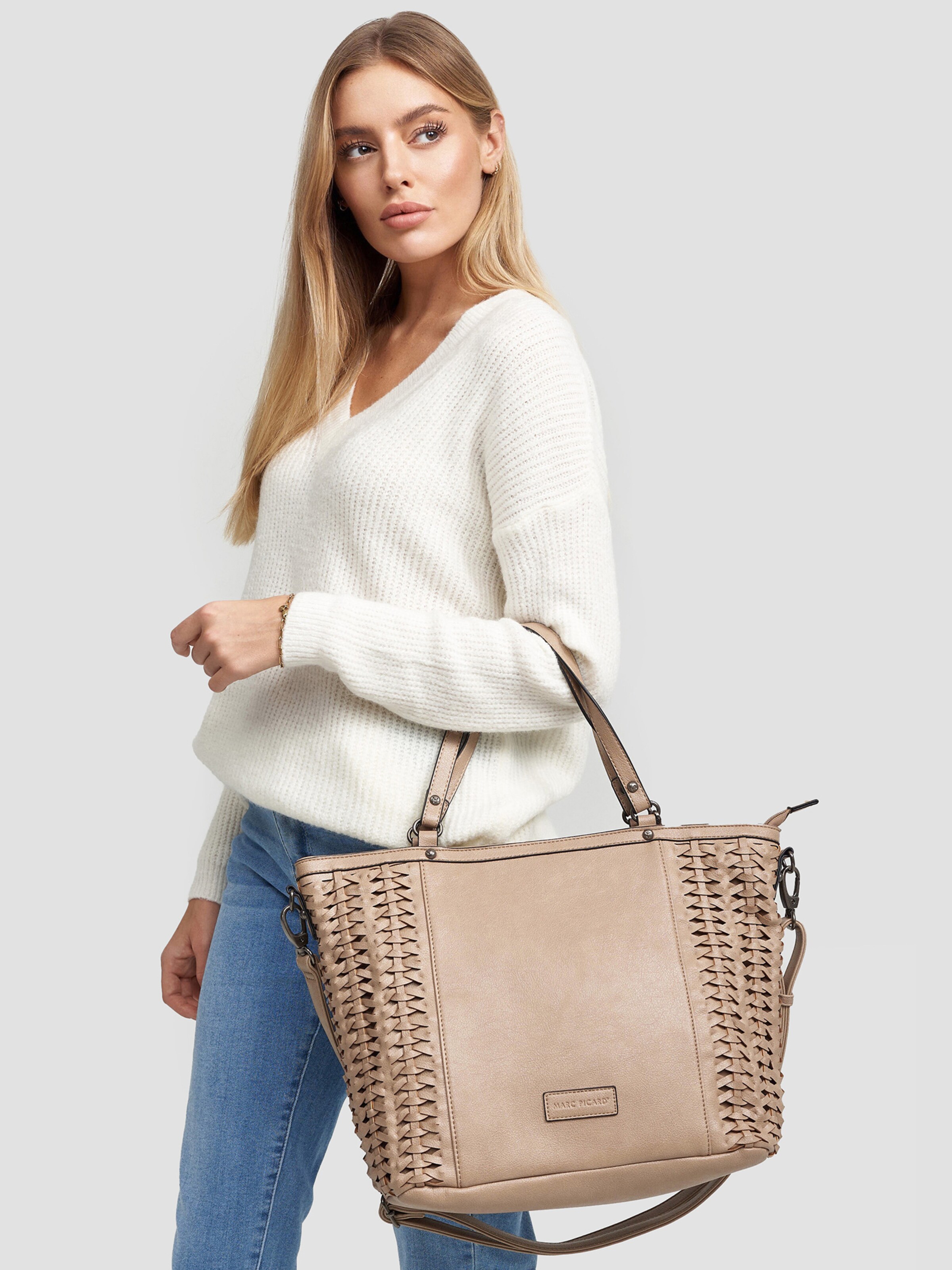 Frauen Taschen & Rucksäcke Marc Picard Tasche 'Shopper Flechtoptik' in Beige - GU79788 Frauen Taschen & Rucksäcke Marc Picard Tasche 'Shopper Flechtoptik' in Beige - GU79788