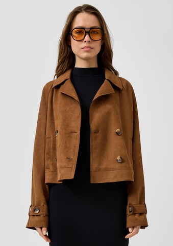 QS Between-Season Jacket in Brown: front
