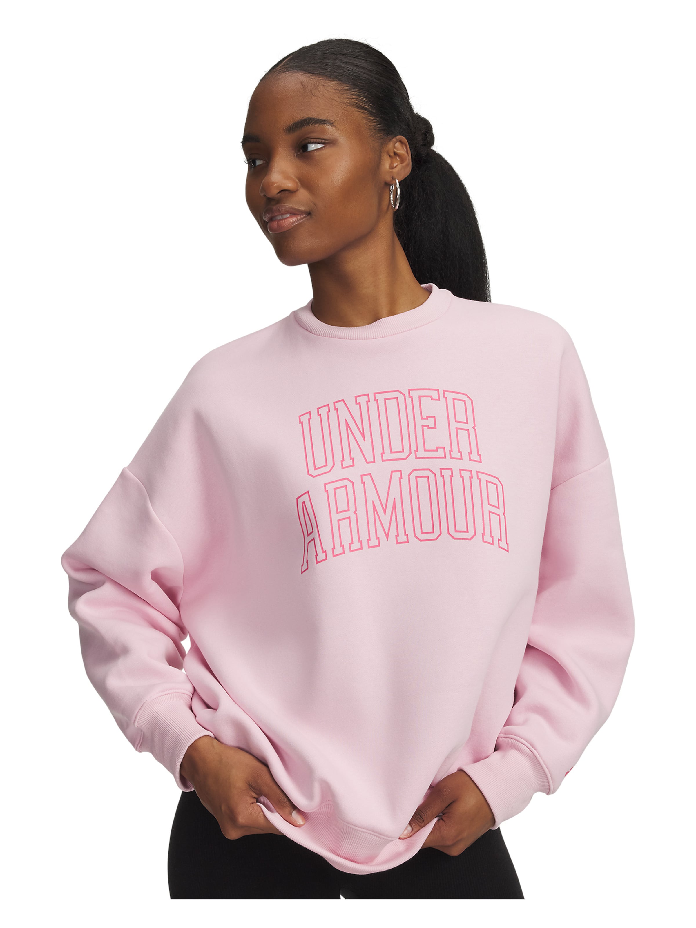 UNDER ARMOUR Sports sweatshirt ''Rival ' in Pink: front