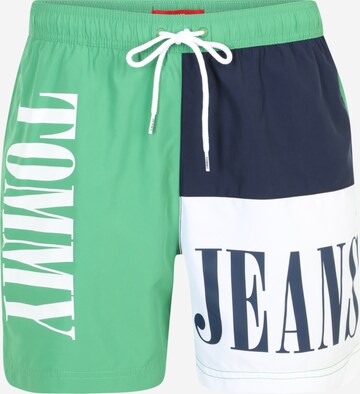 Tommy Jeans Плавательные шорты в Зеленый: спереди