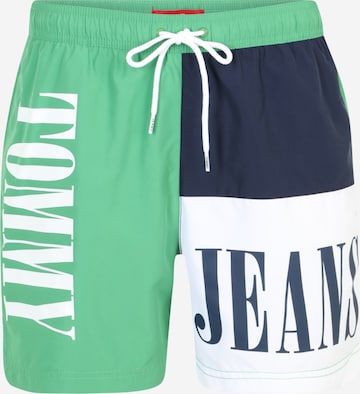 Tommy Jeans Szorty kąpielowe w kolorze zielony: przód