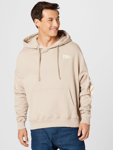 ALPHA INDUSTRIES Tréning póló - bézs: elől