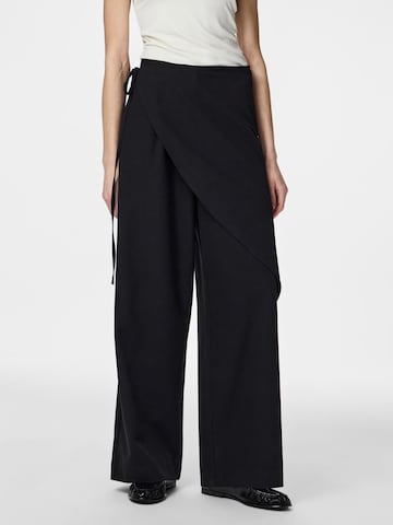 PIECES Wide Leg Hose 'PCJossaline' in Schwarz: Vorderseite