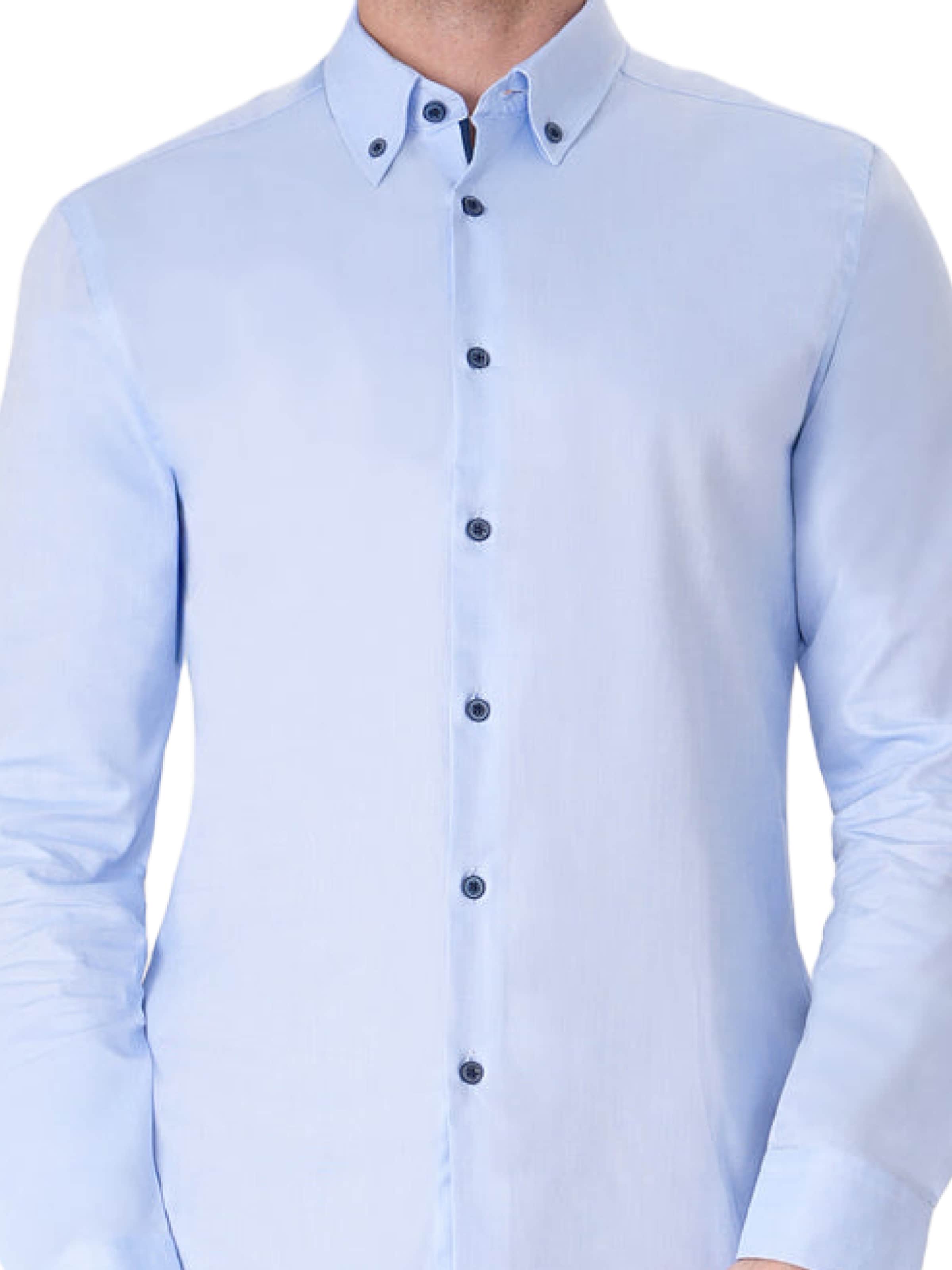 UNIQVIBE Slim fit Overhemd in Blauw