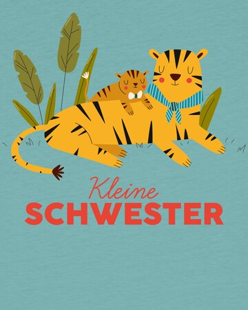 watabout.kids Shirt 'Tiger Kleine Schwester' in Blauw