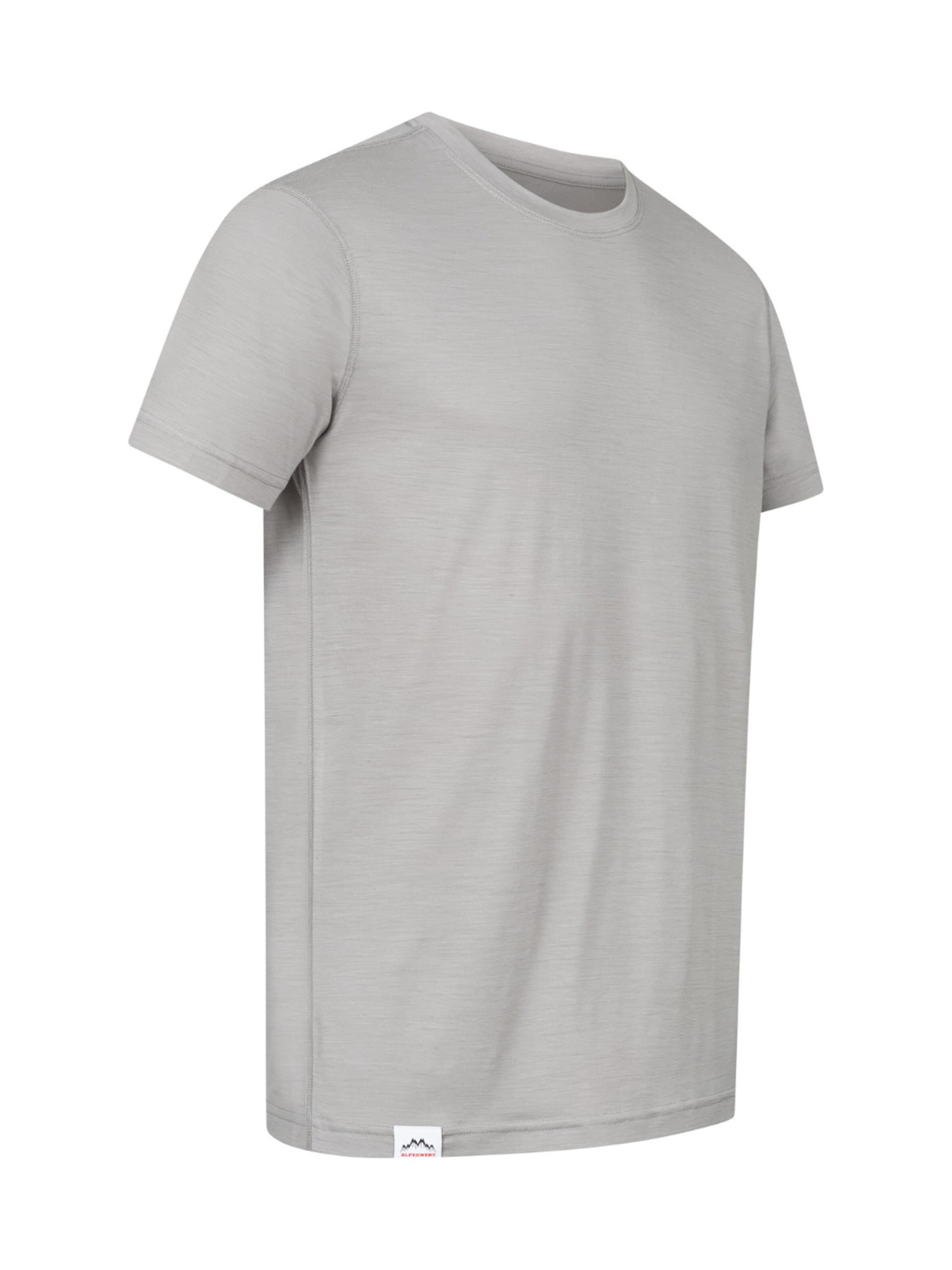 Alpenwert Shirt 'T-Shirt Herren Merino' in Grey