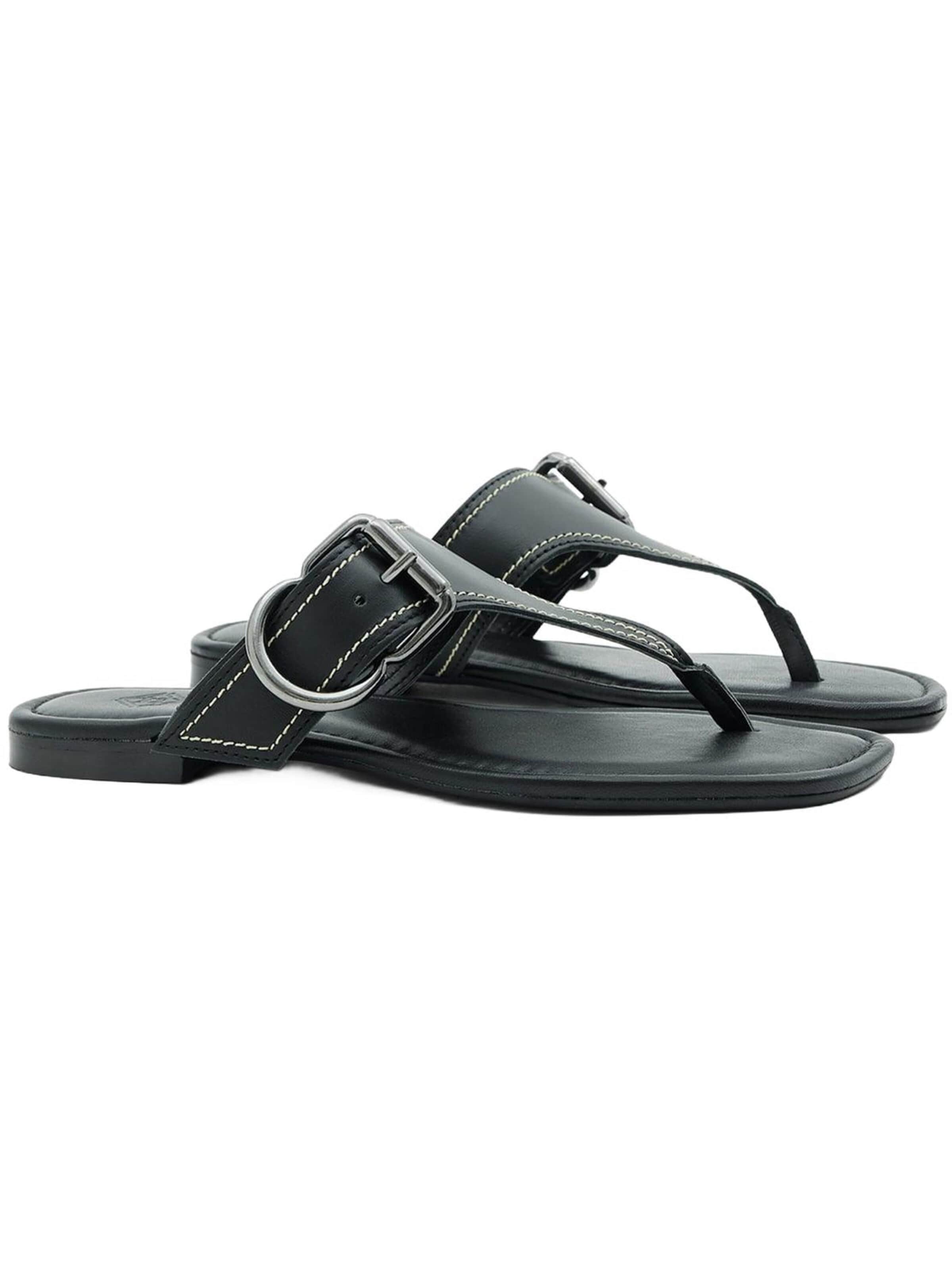 Desa T-Bar Sandals 'Zehenring-Sandalen' in Black: front