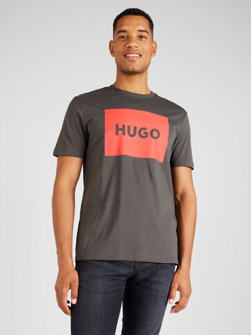 HUGO Тениска 'Dulive222' в сиво: отпред