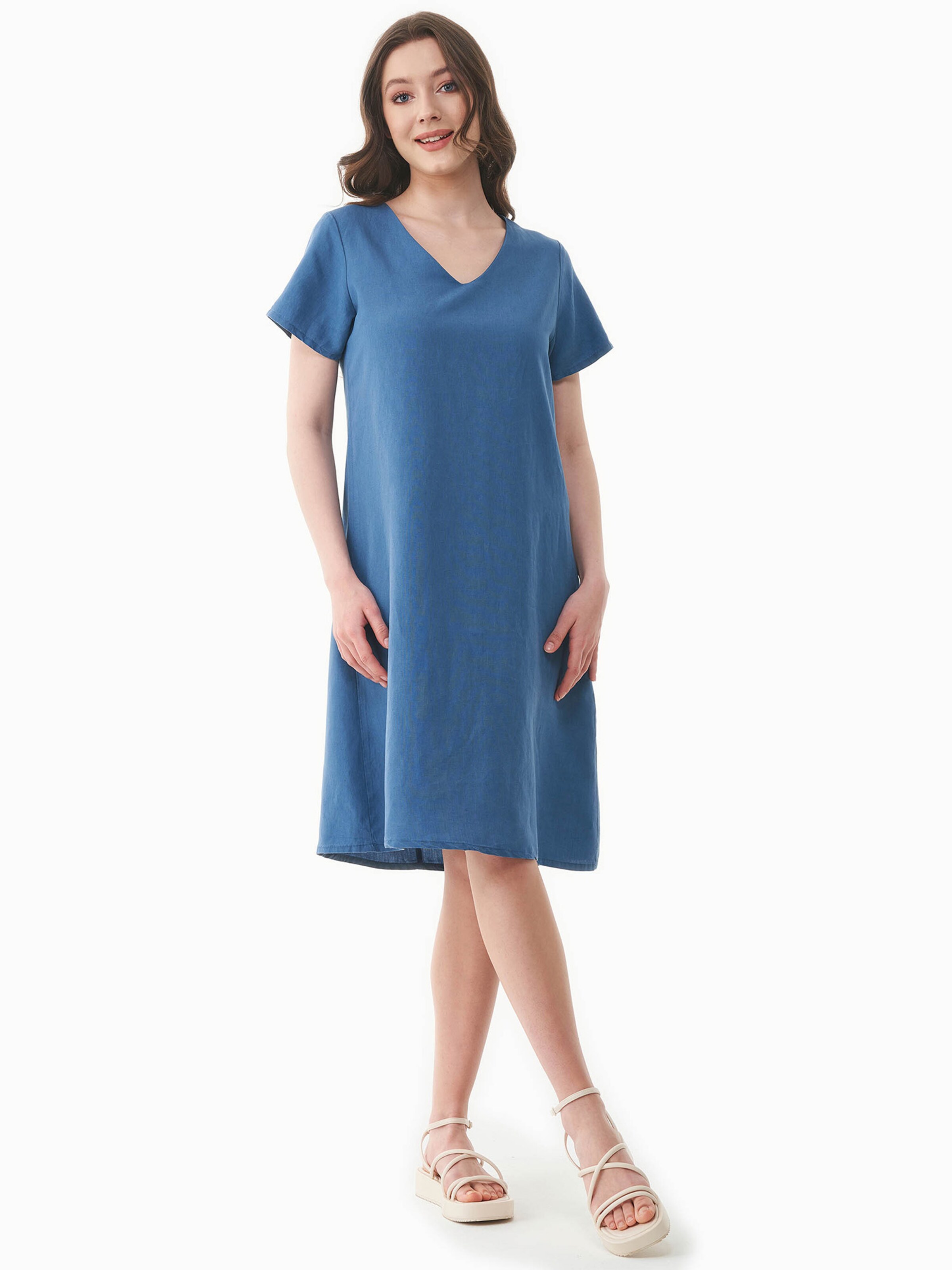 Organication Kleid in Blau: Vorderseite