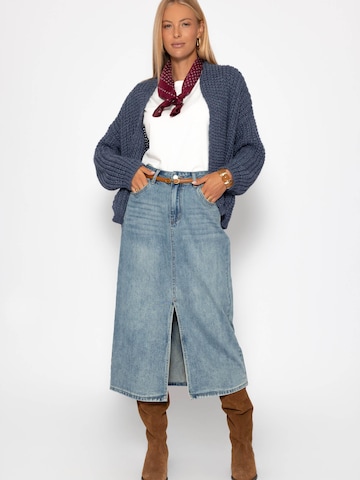 SASSYCLASSY Oversizestrickjacke in Blau