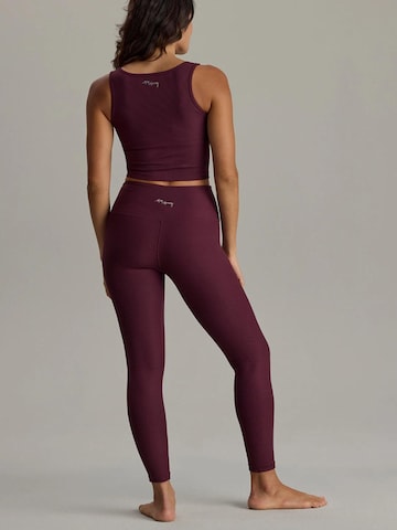 Hey Honey Skinny Leggings 'Cropped & Ribbed Leggings' in Red