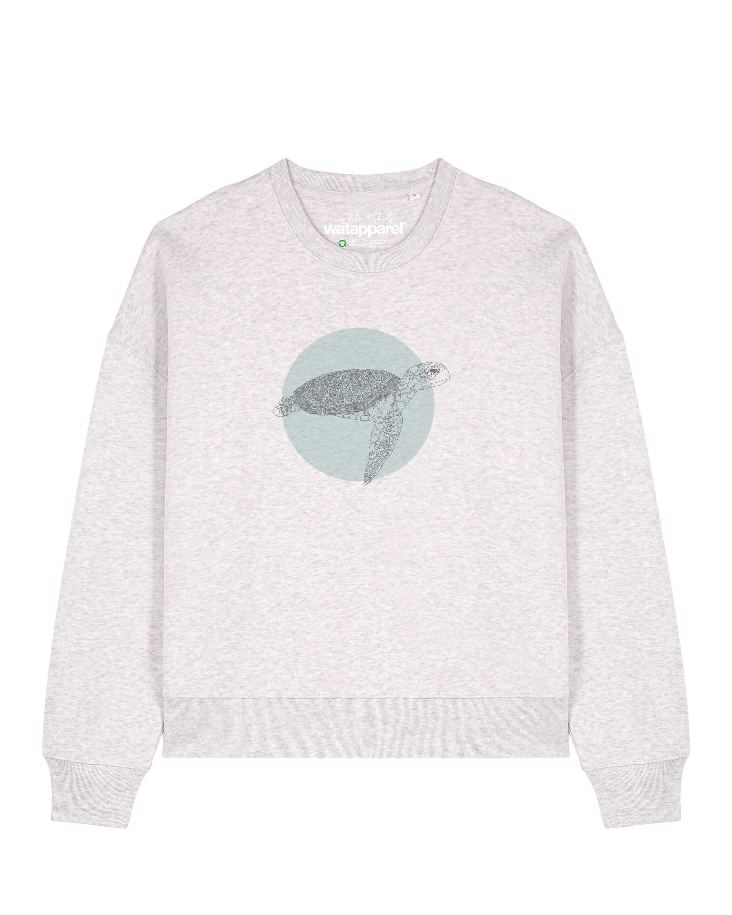 Watapparel Sweatshirt 'Meeresschildkröte' in Grey: front