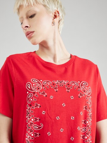 PIECES T-Shirt 'PCADDYSAN' in Rot