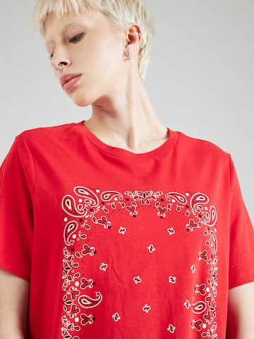 PIECES T-Shirt 'PCADDYSAN' in Rot