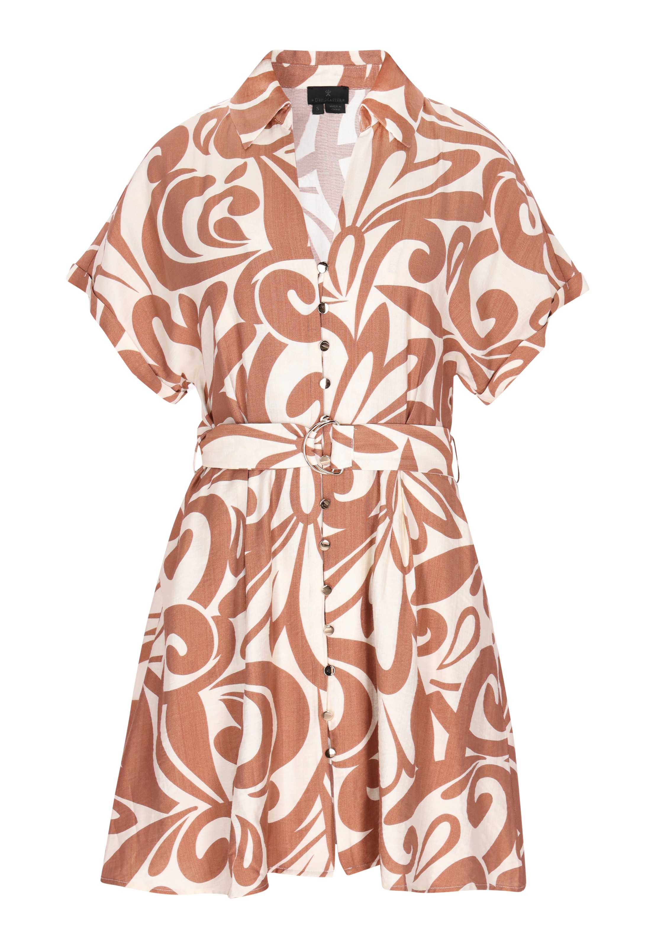 DreiMaster Klassik Blousejurk 'Fashion Look' in Beige: voorkant