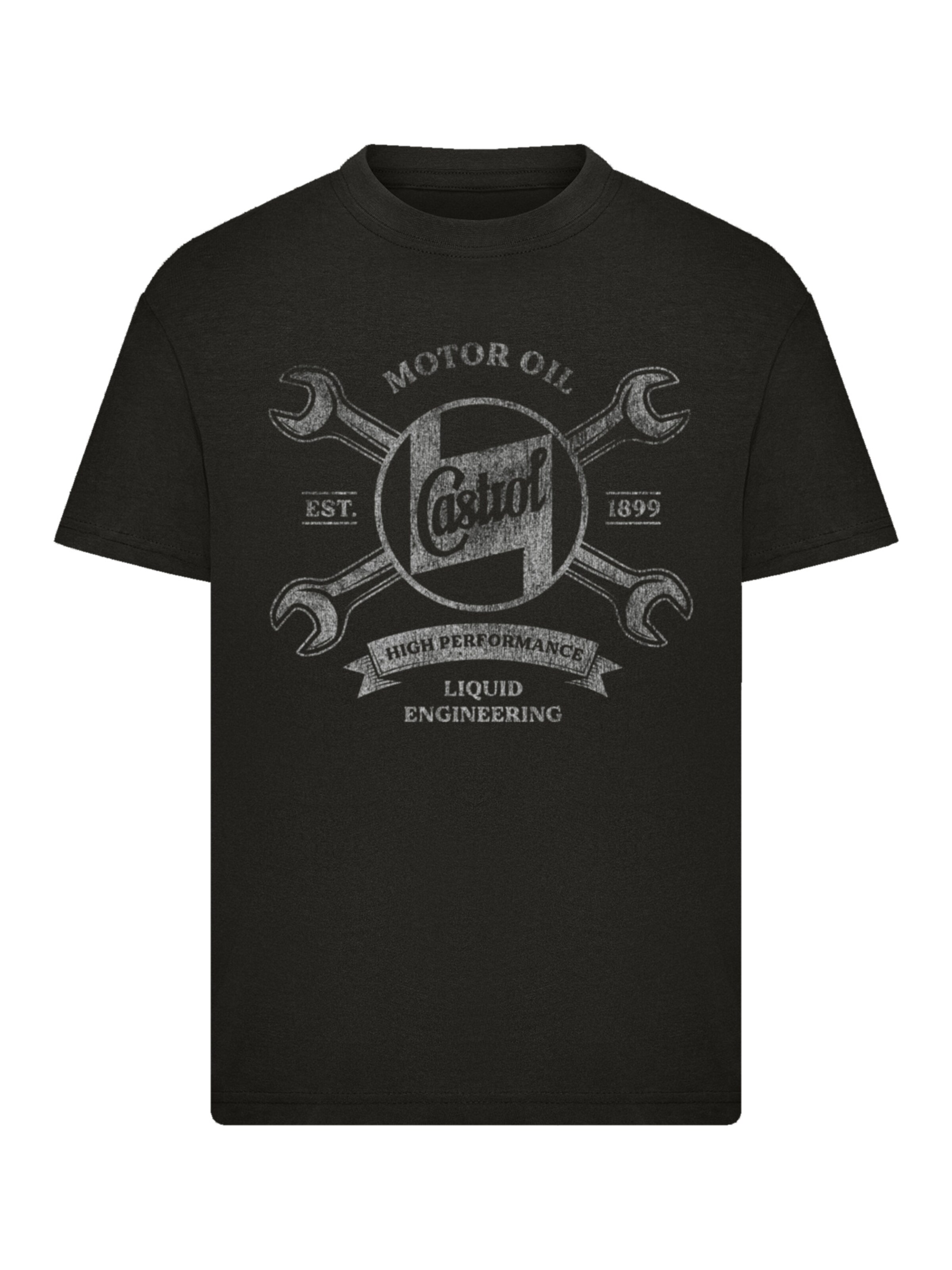 T-Shirt 'Castrol Est 1899' F4NT4STIC en noir : devant