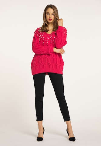 Pullover di faina in rosa